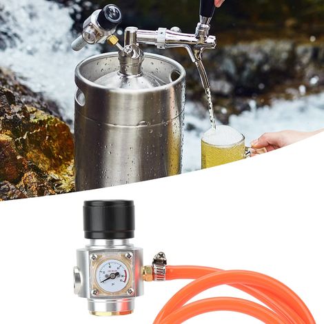 CO2-Befüllungsset mit TR21x4-Gewinde, Schlauch und Gasregler für Bier-, Limonaden- und Braufässer (1/5)