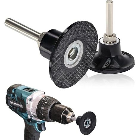 Lot de 2 supports de disques abrasifs de 5,1 cm avec tige de 6,35 mm pour meuleuse, accessoires de meuleuse, perceuse, polissage, ponçage (1/4)