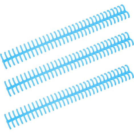Lot de 10 anneaux de reliure détachables en plastique bleu, 34 trous, diamètre 12 mm, pour feuilles mobiles. (1/5)