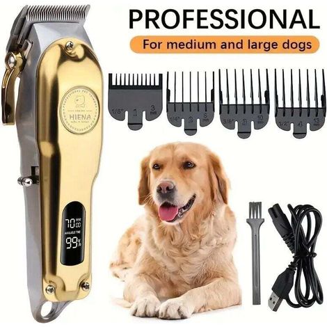 Kit de toilettage pour animaux rechargeable par USB, silencieux, avec lame tranchante, protecteur cutané, pour chiens et chats, batterie au lithium série 18650 (1/3)
