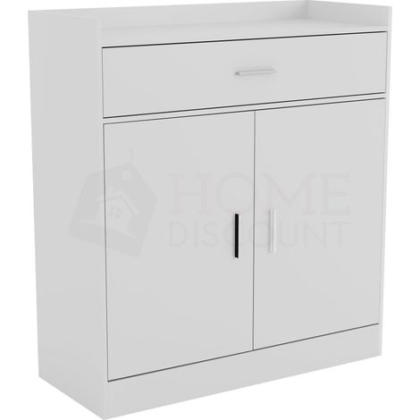 Dalby Schuhschrank 2 Türen 1 Schublade Flur Aufbewahrung Schrank Stehschrank, Weiß (1/5)