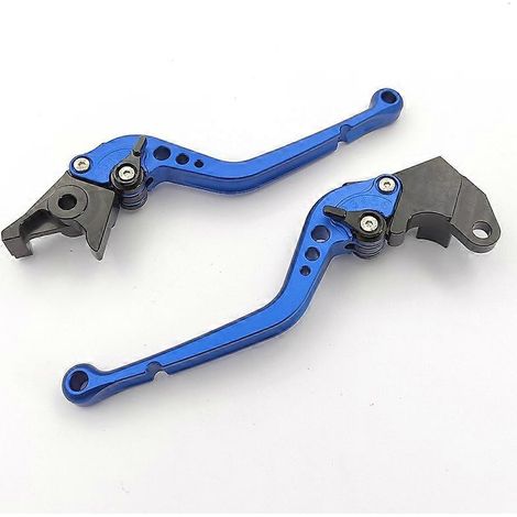 Convient pour la moto Buell XB12Ss, levier de réglage de frein, d'embrayage et de klaxon modifiés, guidon en alliage d'aluminium (long, bleu). (1/5)