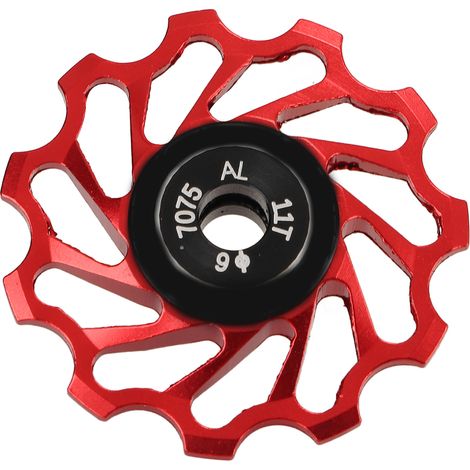 Galet de Guidage Céramique 11 Dents pour Dérailleur Arrière VTT - Pièce Vélo Rouge Métallique (1/5)