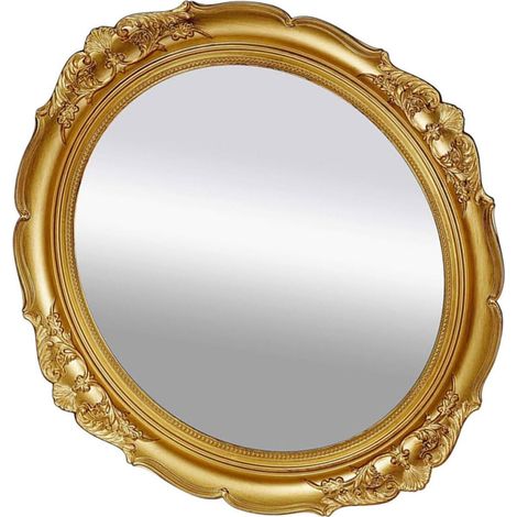 Wand Schminkspiegel im Retro Stil mit Zartem Rahmen aus Glas und Kunststoff Vielseitig as (1/5)