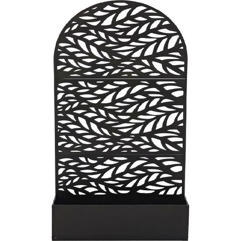 Fioriera in Metallo nero con Spalliera ad Arco per Piante Rampicanti Pannello Divisorio Privacy e Separatore per Esterno e Interno L90xP33x alta 180 cm Design Elegante e Moderno separe'
