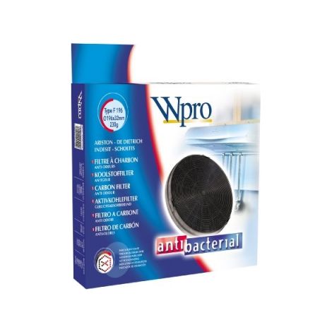 Wpro FAC529 Filtre de Hotte à Charbon F196 Diamètre: 196 mm