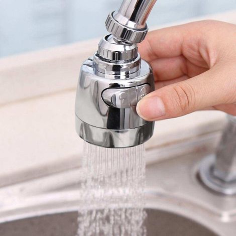 Wassersparender, schwenkbarer Luftsprudler aus Edelstahl, geeignet für Küchen und Badezimmer.