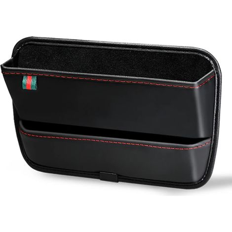 (Style universel C) Ouspow Boîte de rangement portable en cuir PU pour combler l'espace entre le siège avant et la console centrale - Accessoires intérieurs de voiture (1/5)