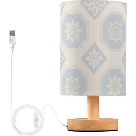 Yuiboo Lampe de bureau - Petite table Motif floral bleu doux Pour (1/5)