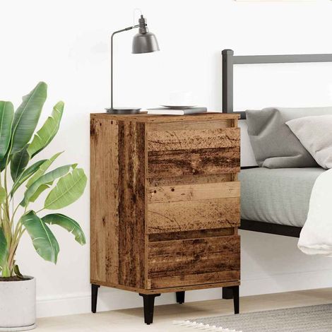 Nachttisch mit Schubladen Altholz 45 x 35 x 44 cm Holzwerkstoff