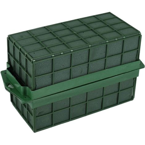 Lot de 2 cages à fleurs en mousse avec support pour fleursidéales pour décorer un centre de table ou une composition florale. (1/5)