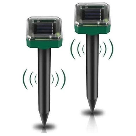 Intelligenter Ultraschall-Maulwurfabwehr-Solarrepellent - Set von 2, Solarbetriebener Außenmäuseabwehr