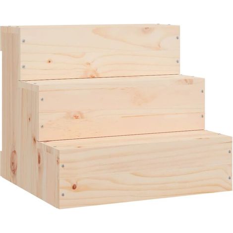 Escalier pour animaux de compagnie, 40 x 37,5 x 35 cm, en bois de pin. (1/5)