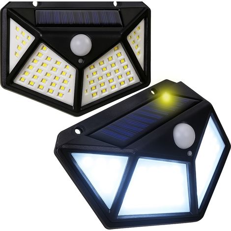 Lampe solaire à LED 100 avec capteur de mouvement et de crépuscule 100 diodes SMD