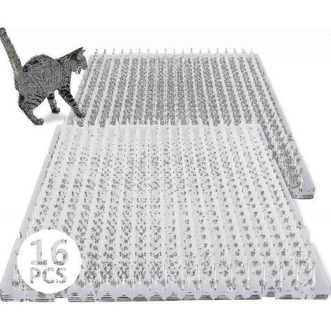 Set mit 16 Anti-Kot-Matten für Katzen und Hunde aus transparentem Kunststoff mit Noppen, die abweisende und abschreckende Eigenschaften für das Haustiertraining besitzen. QIZ