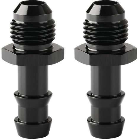 6AN-Adapter für verstellbares Kabel, 3/8 Zoll, aus schwarzem Aluminium, 2-teilig (1/5)