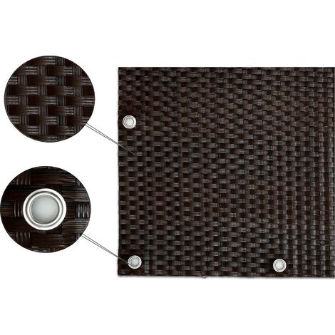 Panel de Ratán para Balcón o Valla (Marrón y Negro) 100x300 cm