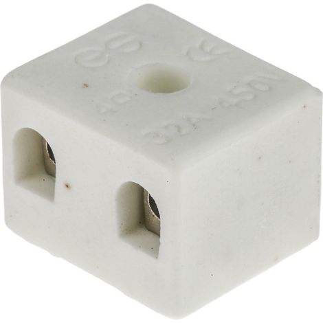 Bornier de raccordement RS PRO, 2 pôles , A visser, 4mm², 32A ( Prix pour Paquet de 5 ) (1/2)