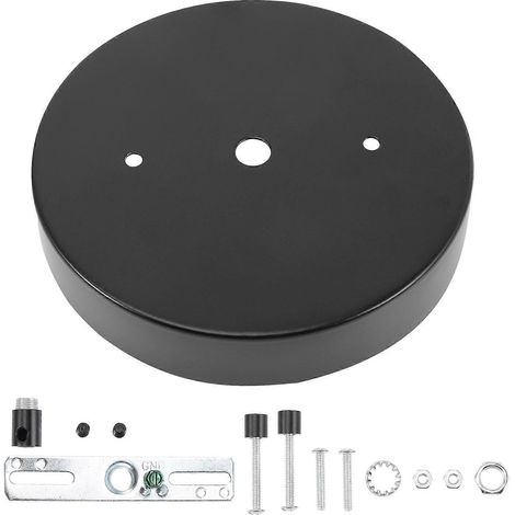 Plaque de finition métallique pour plafond, compatible avec luminaire, 1 jeu noir (1/5)