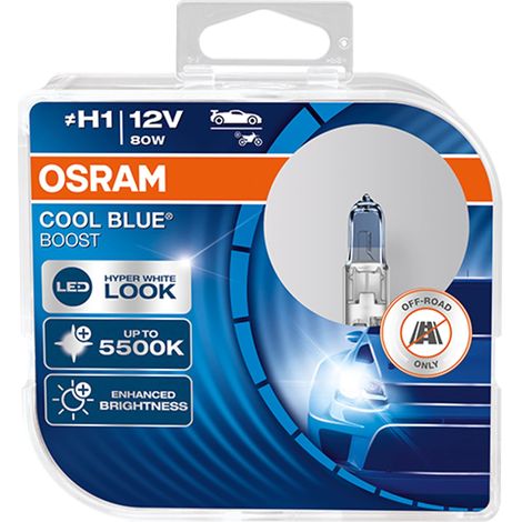 Bombillas Osram Cool Blue Boost H1 de 80 W, 2 unidades. (1/5)