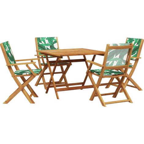 Maison Exclusive - 5-tlg. Garten-Essgruppe Stoff und Massivholz B