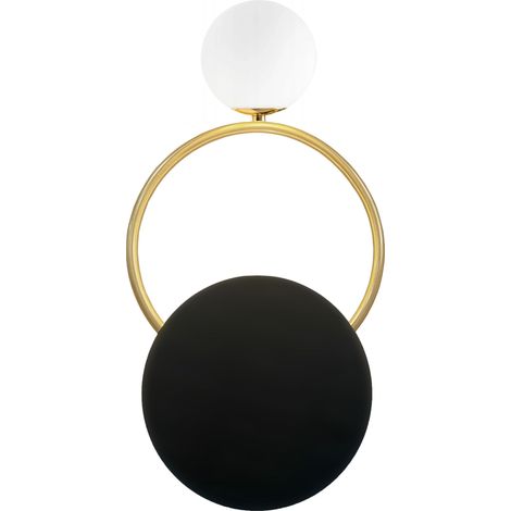 APPLIQUE da PARETE APP923-1W NERO ORO 1-PUNTI LUCE G4 27X12X48,5
