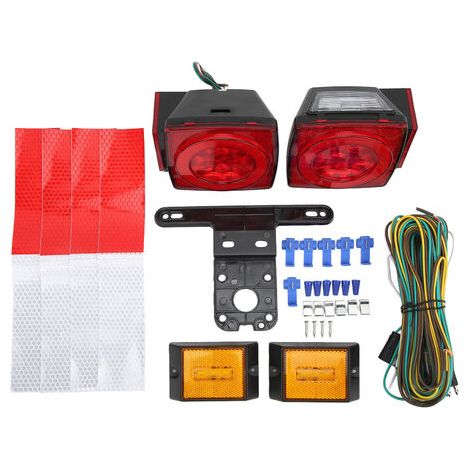 Kit de luces LED de 12 V para remolque, luz trasera cuadrada roja sellada de alto brillo, adecuada para camiones y barcos de 80 pulgadas de ancho. (1/5)