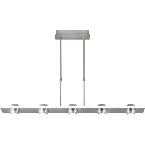 Lámpara lineal 5 luces modelo Fanton acabado niquel satinado 64 cm(alto) 90 cm(ancho) 12 cm (fondo). (1/2)