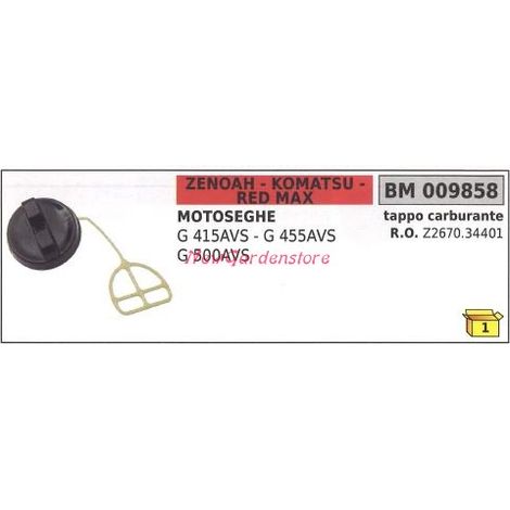 ZENOAH Motor-Kettensäge G 415AVS 455AVS Tankdeckel 009858