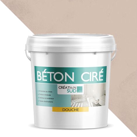 Béton ciré douche et baignoire - Kit complet 5m² (en 2 couches) - Lin - CREATION SUD (1/4)