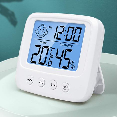 Thermomètre-hygromètre numérique intérieur haute précision, indicateur d'humidité et sonde de température, moniteur de climat ambiant, capteur thermo-hygro avec affichage digital (1/5)