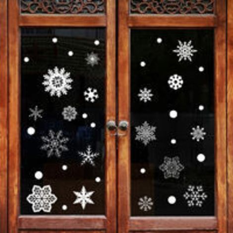 Noël Stickers Fenetre, DIY Fenêtre Noël Stickers,Noël Verre Autocollant,Fenetre Stickers,Stickers Flocons,Décalcomanie pour Decoration Noel,Autocollants DéCalcomanie NoëL