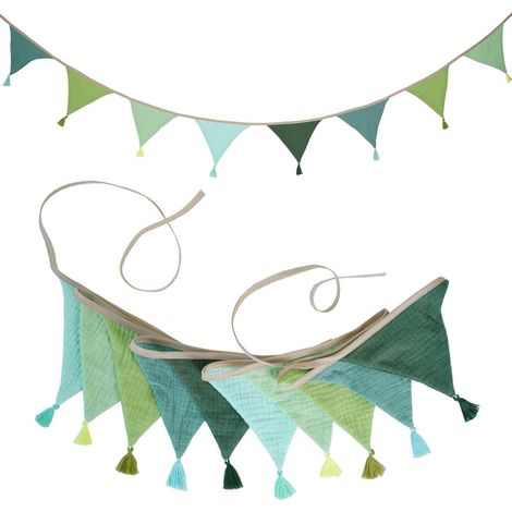 Drapeaux en coton double couche sous vide - 1/10 - verts