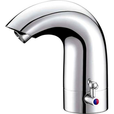 Robinet de salle de bain mitigeur de lavabo automatique à détecteur de mouvement chromé en laiton avec économiseur deau