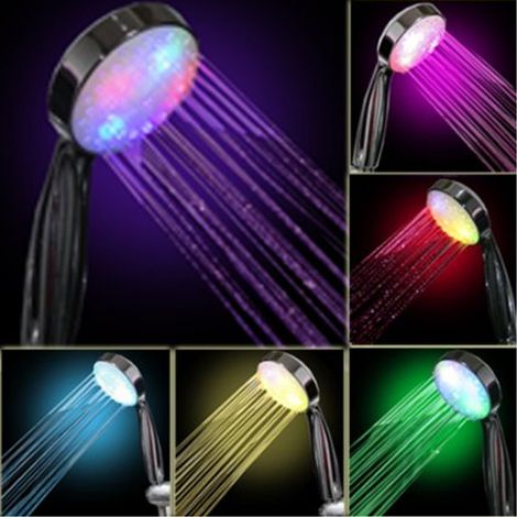 Pommeau de douche LED, pommeau de douche LED 3 couleurs avec douchette à température contrôlée