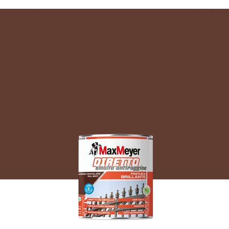 Smalto MaxMeyer diretto antiruggine brillantante 750 ml marrone cioccolato (1/4)