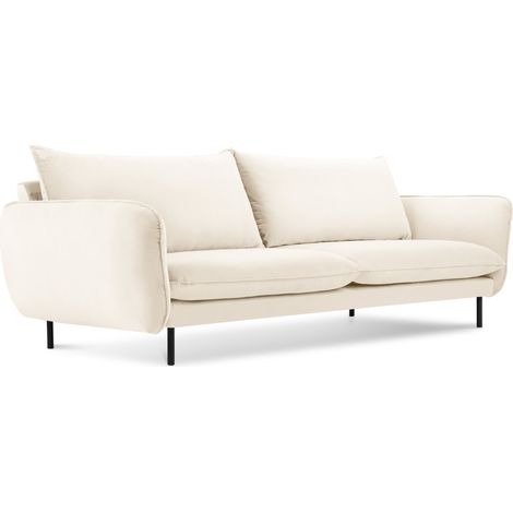 Canapé 3 places en velours beige clair (1/5)