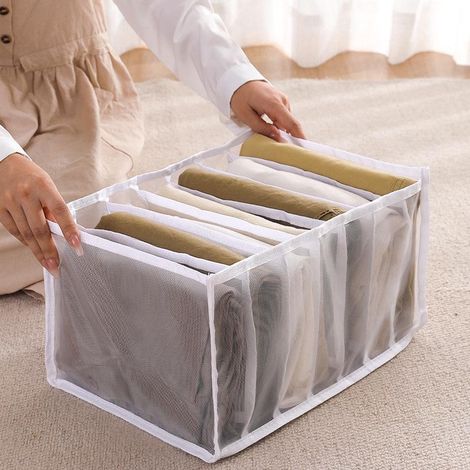 Organiseur Vêtements 7 Compartiments Empilable Pliable (1/3)