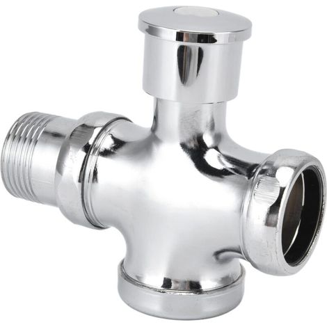 Robinet de Chasse D'urinoir à Bouton-poussoir, Robinet de Chasse D'urinoir, Robinet de Chasse de Retard de Toilette en Alliage de Zinc à Bouton-poussoir, Remplacement de Pièces de Réservoir de Toilett (1/5)