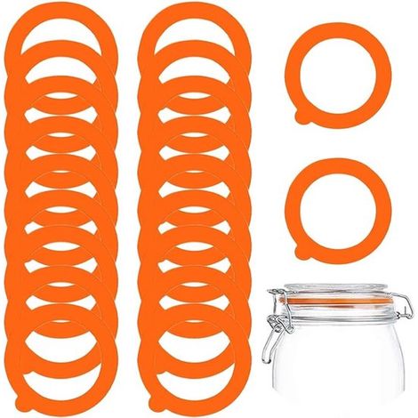 20 ugelli di ricambio in silicone, guarnizioni in silicone a tenuta stagna per gas, anelli ermetici per coperchi di barattoli per conserve con aperture larghe e strette (1/5)