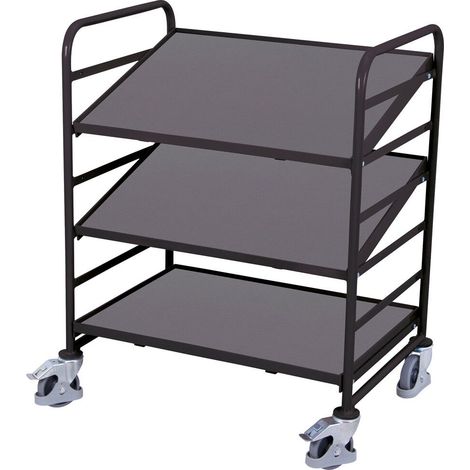 VARIOfit Eurokastenwagen mit 2 neigbaren Holzböden 825x610mm RAL 7016 Anthrazitgrau