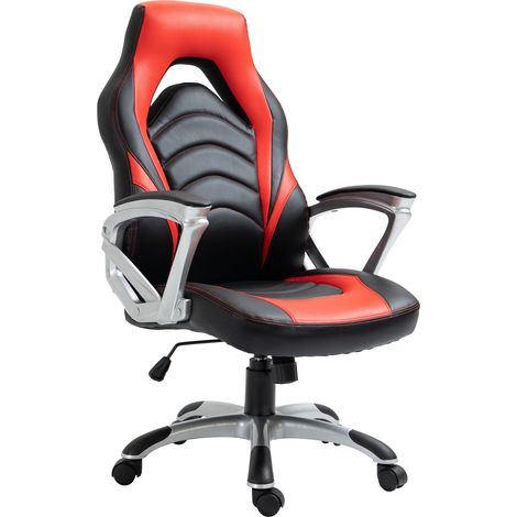 Chaise de joueur avec butin rembourré avec différentes couleurs design colore : noir rouge (1/5)