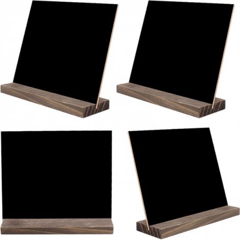 Sollbry Pizarras vintage de madera en miniatura con base (15,3 x 12,7 cm, juego de 4 unidades), decorativas para mesa, para mensajes pequeños. (1/5)