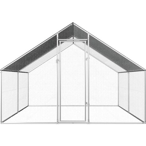 Maison Exclusive - Gabbia per Polli da Esterno 2,75x4x1,92m in Acciaio Zincato