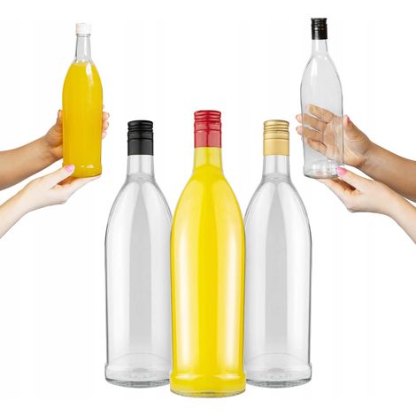 Lot de 5 bouteilles en verre Iskra de 500 ml pour alcool, jus, vin, liqueurs - Produits faits maison (1/5)
