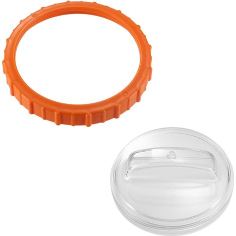 Couvercle de Préfiltre pour Filtre à Sable Piscine avec Écrou Orange, Pièces de Rechange en ABS Compatibles avec Les Modèles Pompe à Sable 58486 58497 et 58499 (1/5)