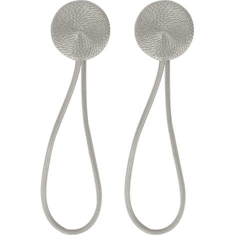 Attache Rideau Magnétique Anti-Dérapant Pour Fenêtre Salon Chambre Bureau Gris Lot De 2 (1/5)