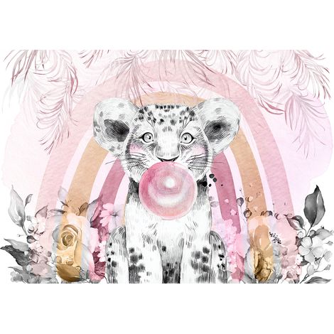 Papier peint panoramique Enfants - Lion bulle - 130 cm x 90 cm (1/2)