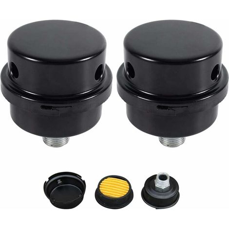 2 Pcs Compresseur d'air Filtre Silencieux, 3/8" 16mm Male Filetage Metal Coque Air Compresseur Silencieux Filtre, Silencieux Fliter d'admission en métal pour les chaudières à compresseur d'air(16mm) (1/5)