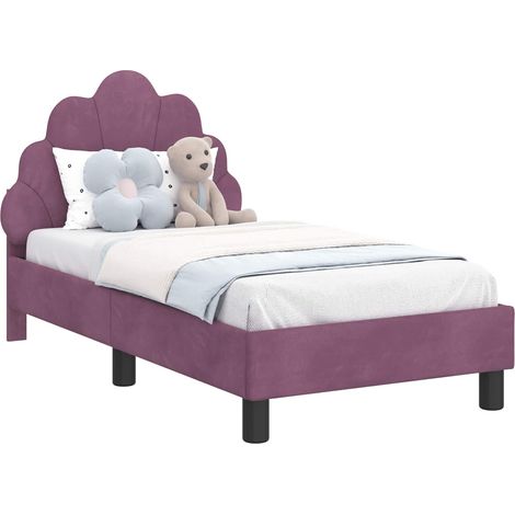 Toddler Bed Frame with Headboard Purple 70 x 140 cm Velvet vidaXL (1/5)